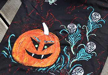 Halloweenské tričko s dýní a mandragorou