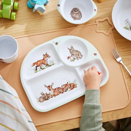 Dětský dělený talíř a miska Wrendale Designs, sada 2 ks - Lesní zvířátka