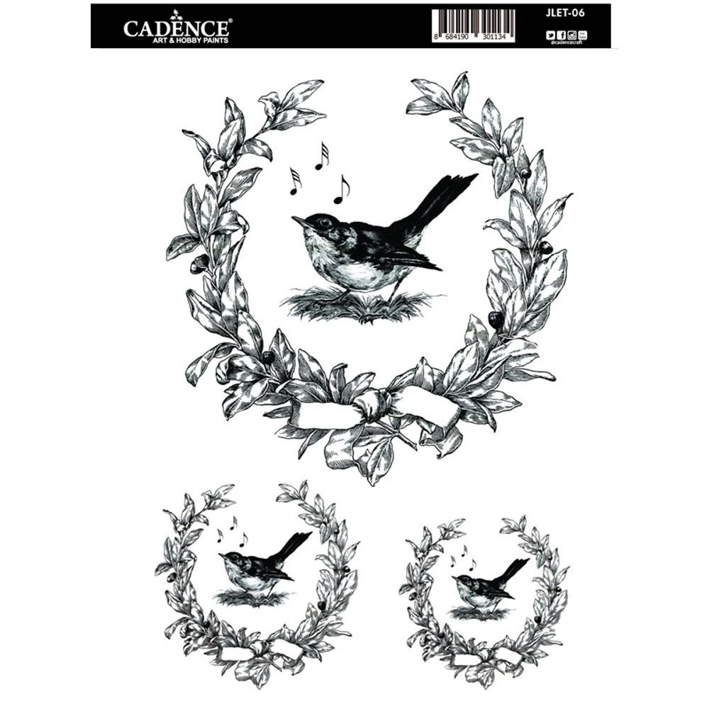Levně Cadence Transferový obrázek Cadence Easy Transfer, 25x35 cm - Ptačí písnička