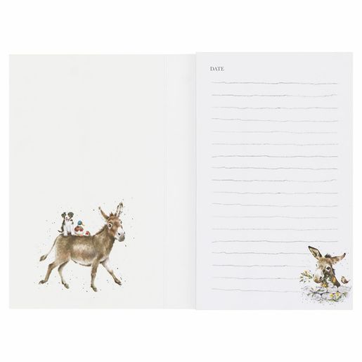 Poznámkový blok Wrendale Designs "Fine and Dandy", 140 l., linkovaný  - Oslík