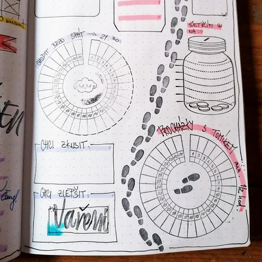 Diářová razítka Aladine Stampo BULLET JOURNAL, 39 ks - Motivační