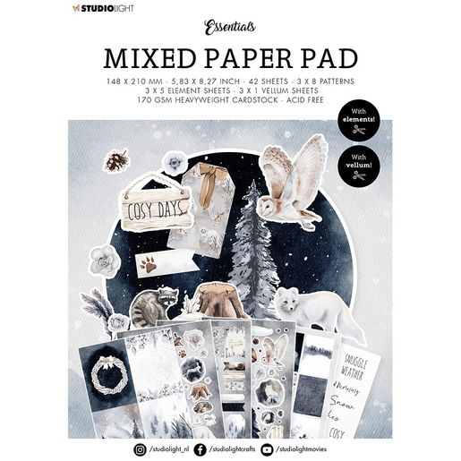 Kreativní blok Studio Light Mixed Paper Pad, A542 l. - Zimní les