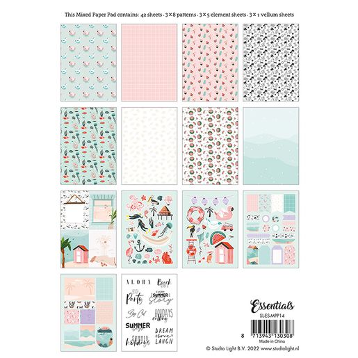Kreativní blok Studio Light Mixed Paper Pad, A5, 42 l. - Na pláži