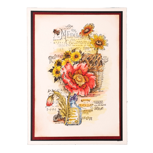 Gelové razítko Studio Light "Sunflower Kisses", 8,6x13,4 cm - Košík květin