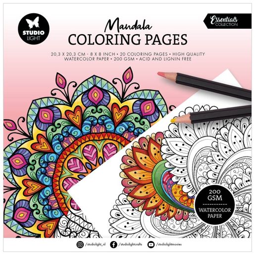 Omalovánky Studio Light, 20,3x20,3 cm, 20 l. - Mandaly 1