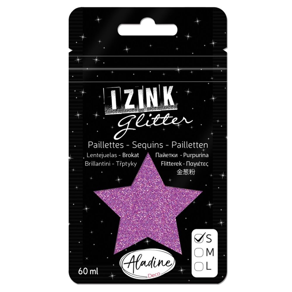 Třpytky Aladine Izink Glitter 60 ml vel. S - violet clair světle fialová Aladine