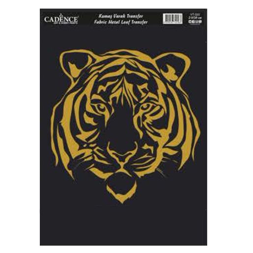 Zlatá nažehlovací nálepka, 21x30 cm - tygr