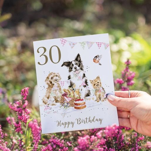Narozeninové přání Wrendale Designs "30 Birthday Pawty" - Pejsci