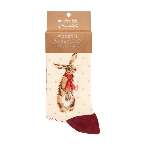 Dámské ponožky Wrendale Designs "Winter Hare" - Zajíc, vánoční