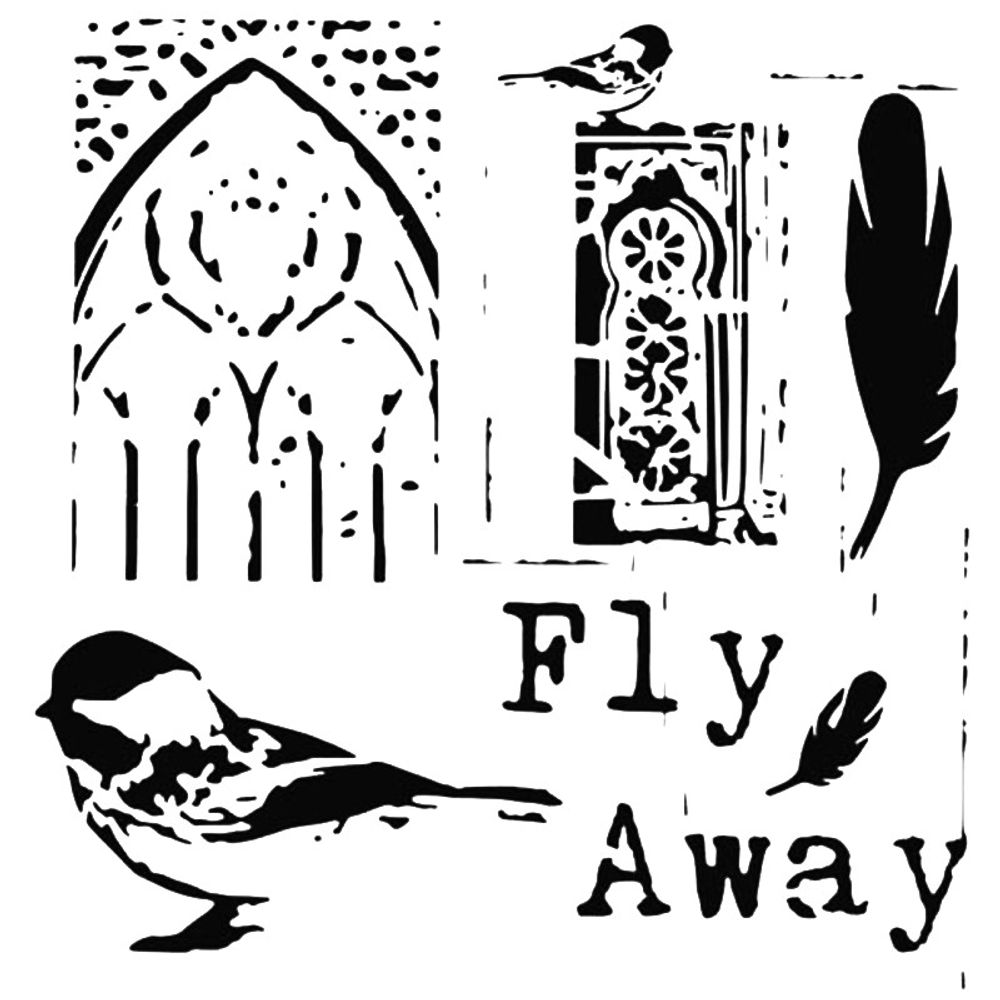 The Crafter´s Workshop Šablona TCW - Fly Away - VYBERTE VELIKOST - Šablona TCW 6"x6" (15,2x15,2 cm) - Fly Away