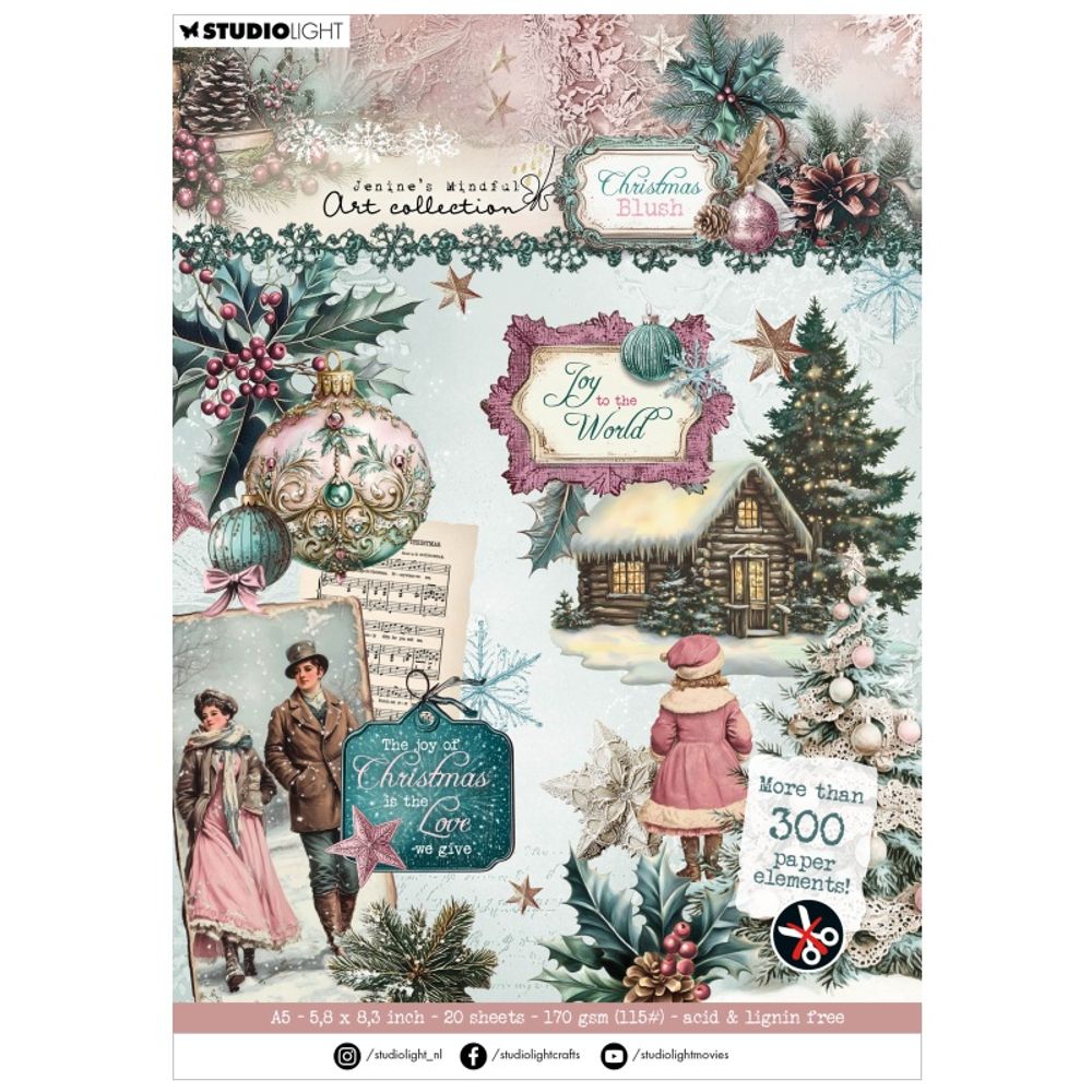 Studio Light Blok s papírovými výseky Studio Light "Christmas Blush", A5, 20 l. - Vánoce z pohádky