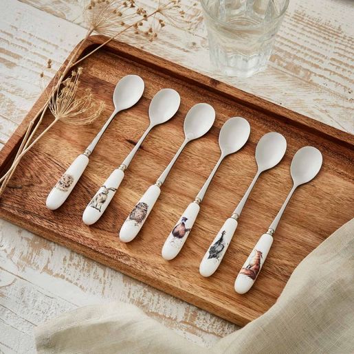 Čajové lžičky s porcelánovou rukojetí Wrendale Designs, 6 ks - Lesní zvířata