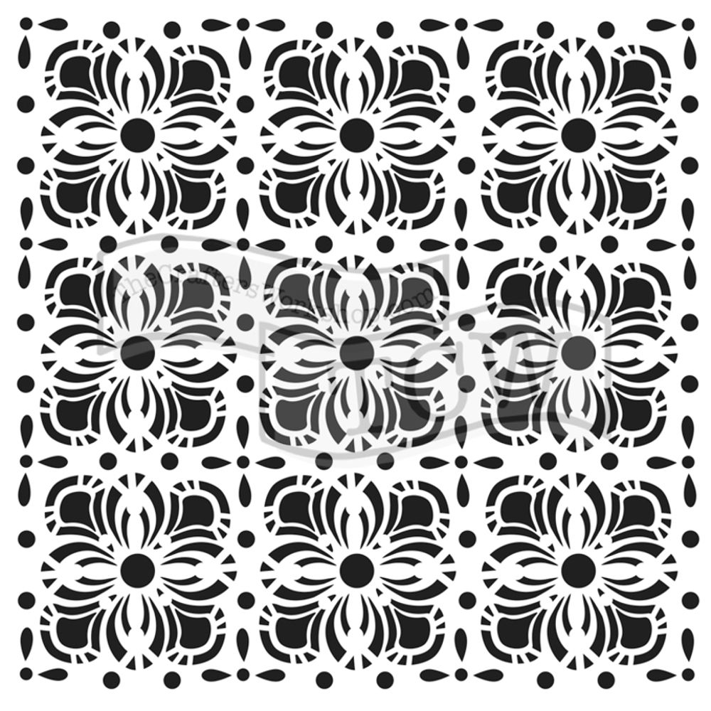The Crafter´s Workshop Šablona TCW 12"x12" (30,5x30,5 cm) - Flower Tiles
