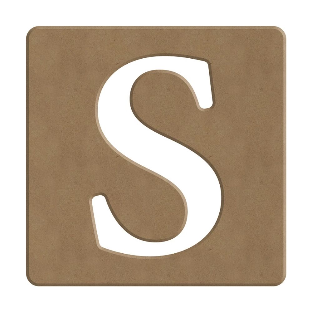 Gomille Dřevěný výřez k dekoraci Gomille, 10 cm - Scrabble abeceda - VYBERTE PÍSMENO - Dřevěný výřez k dekoraci Gomille, 10 cm - Scrabble písmeno S