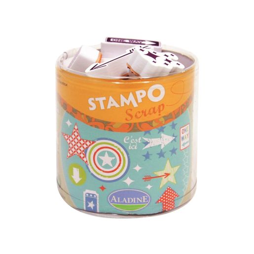 Razítka Aladine Stampo Scrap, 30 ks - Šipky a hvězdy