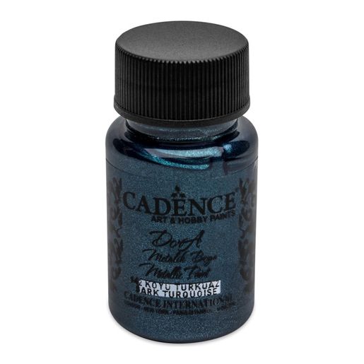 Metalická akrylová barva Cadence Dora Metallic, 50 ml - dark turquoise, tm. tyrkysová