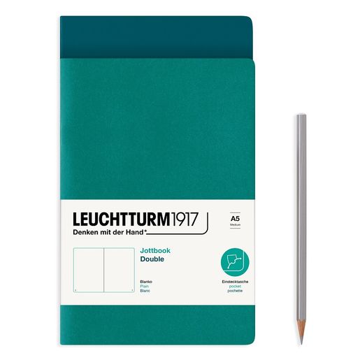 Zápisník Leuchtturm, A5, 95 l., 2 ks, bez linek - zelený