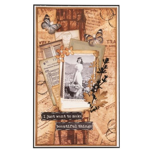 Blok podkladových papírů Studio Light "Grunge", 20,3x20,3 cm, 36 l. - Vintage botanika