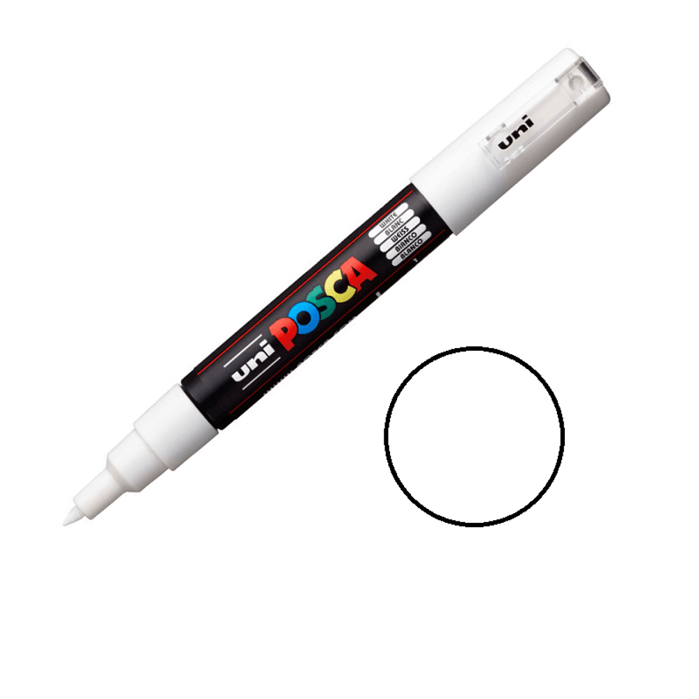Levně Posca Akrylový fix Posca PC-1M - VYBERTE ODSTÍN - Akrylový fix Posca PC-1M - bílý