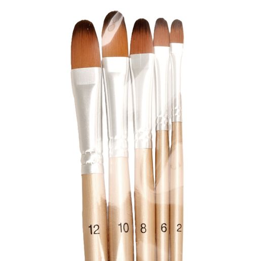 Ploché štětce Studio Light, 5 ks - Filbert