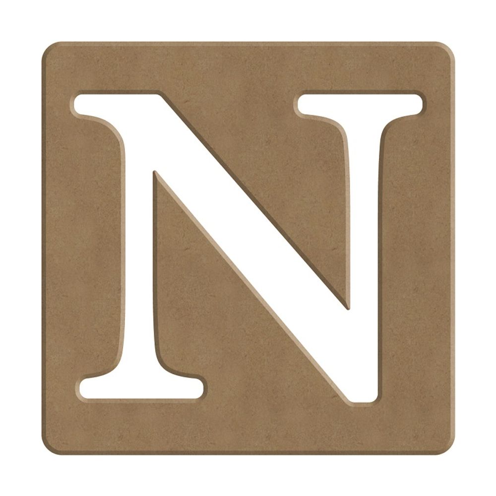 Gomille Dřevěný výřez k dekoraci Gomille, 10 cm - Scrabble abeceda - VYBERTE PÍSMENO - Dřevěný výřez k dekoraci Gomille, 10 cm - Scrabble písmeno N