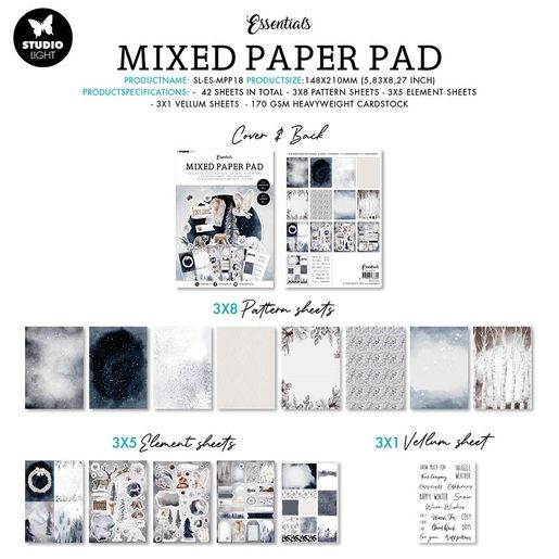 Kreativní blok Studio Light Mixed Paper Pad, A542 l. - Zimní les