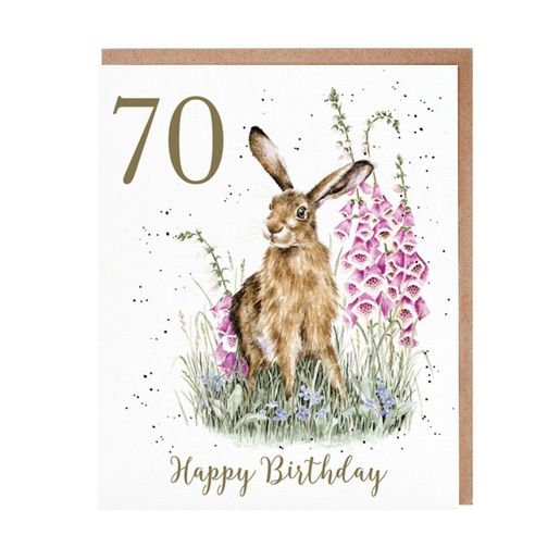 Narozeninové přání Wrendale Designs "70 The Wild Garden" - Zajíc