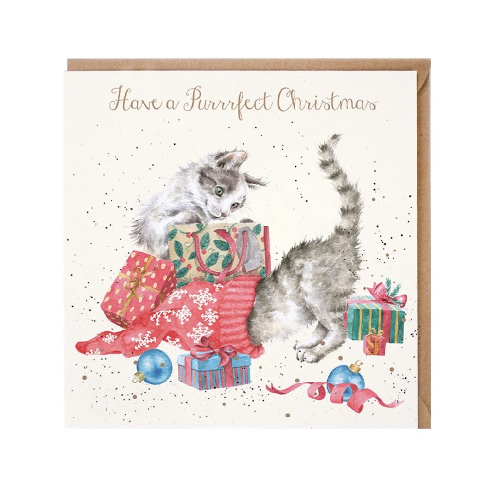 Wrendale Designs Přání Wrendale Designs "A Purrrfect Christmas", 15x15 cm - Vánoční kočky