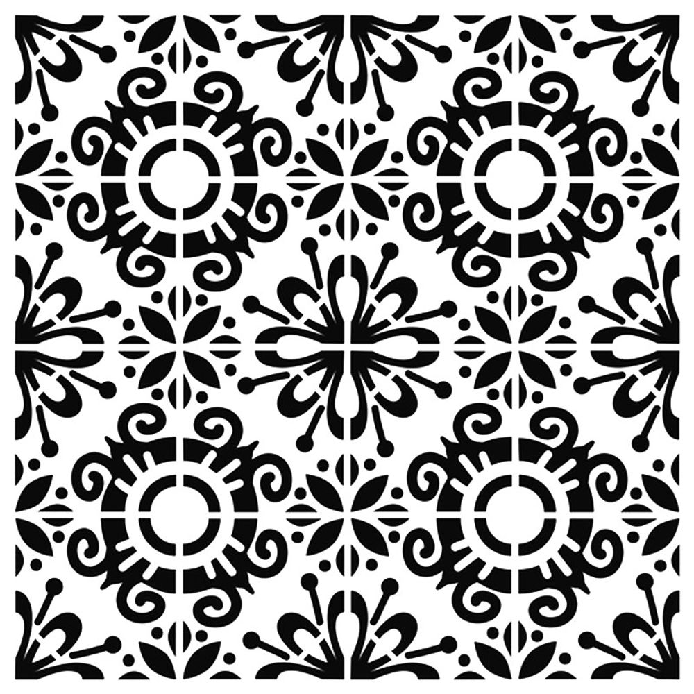 Levně The Crafter´s Workshop Šablona TCW - Fantasy Tile - VYBERTE VELIKOST - Šablona TCW 12"x12" (30,5x30,5 cm) - Fantasy Tile
