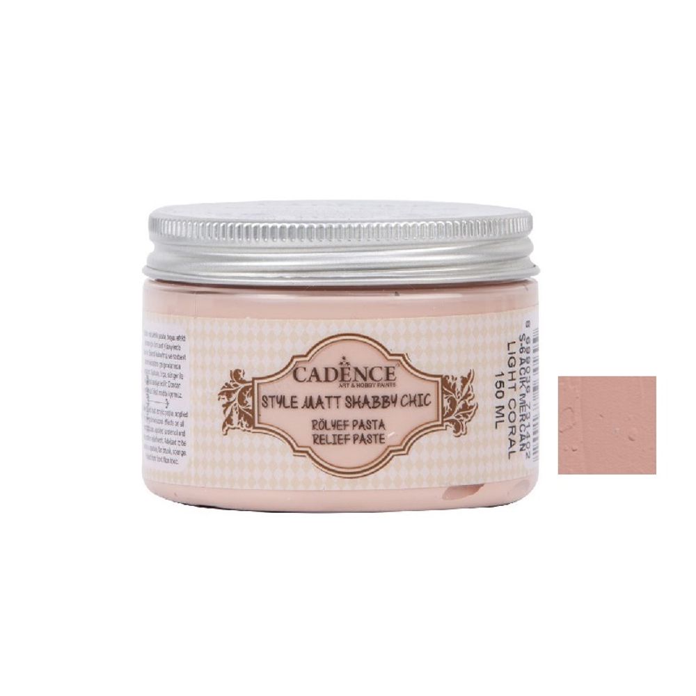 Levně Cadence Reliéfní křídová pasta Cadence Shabby Chic, 150 ml - VYBERTE ODSTÍN - Reliéfní křídová pasta Cadence Shabby Chic, 150 ml - coral, korálová