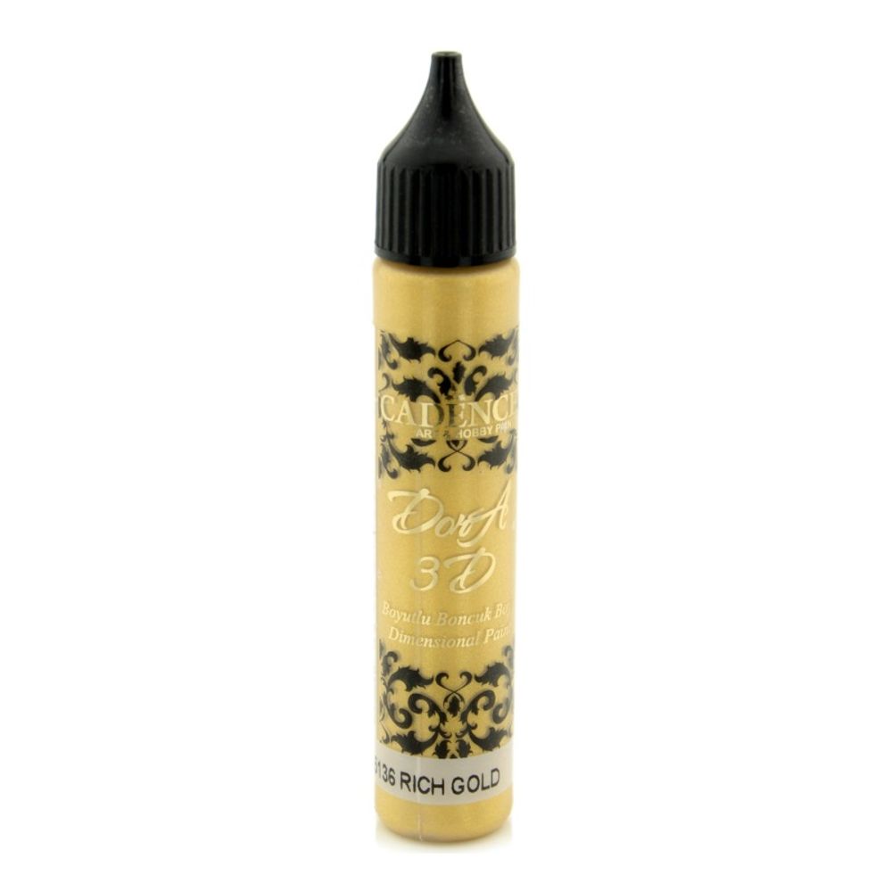 Levně Cadence Metalická kontura Cadence Dora 3D, 25 ml - VYBERTE ODSTÍN - Metalická kontura Cadence Dora 3D, 25 ml - rich gold, sytá zlatá