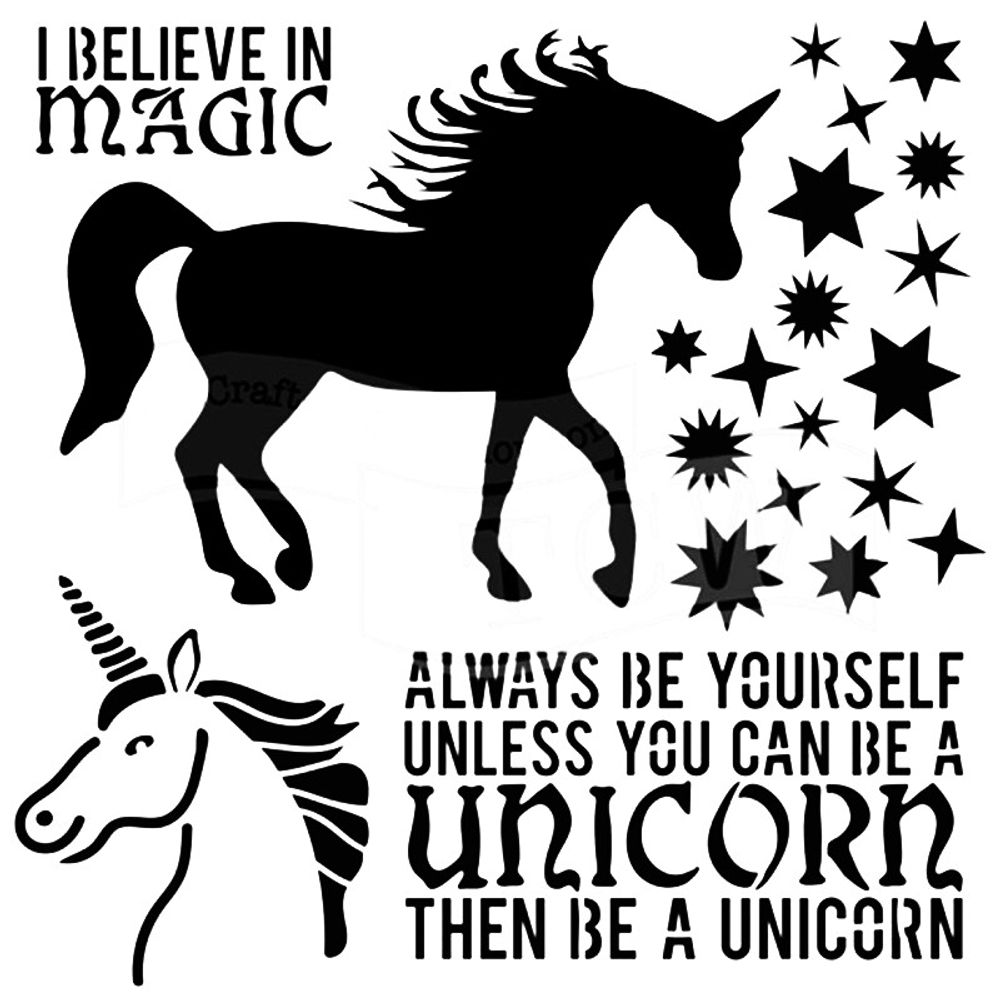 Levně The Crafter´s Workshop Šablona TCW - Unicorn - VYBERTE VELIKOST - Šablona TCW 6"x6" (15,2x15,2 cm) - Unicorn