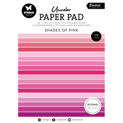 Blok barevných papírů Studio Light, A5, 36 l. - odstíny růžové