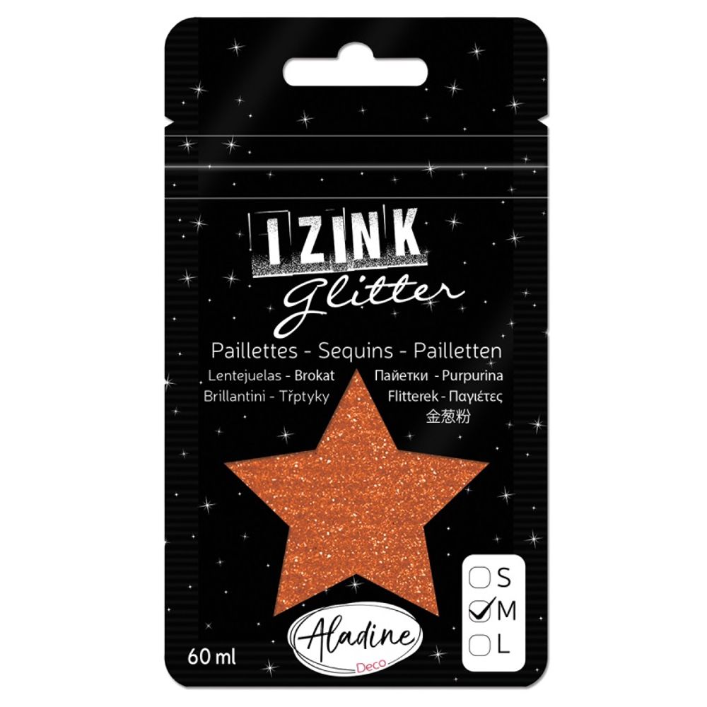 Diamantové třpytky měděná 60 ml Aladine