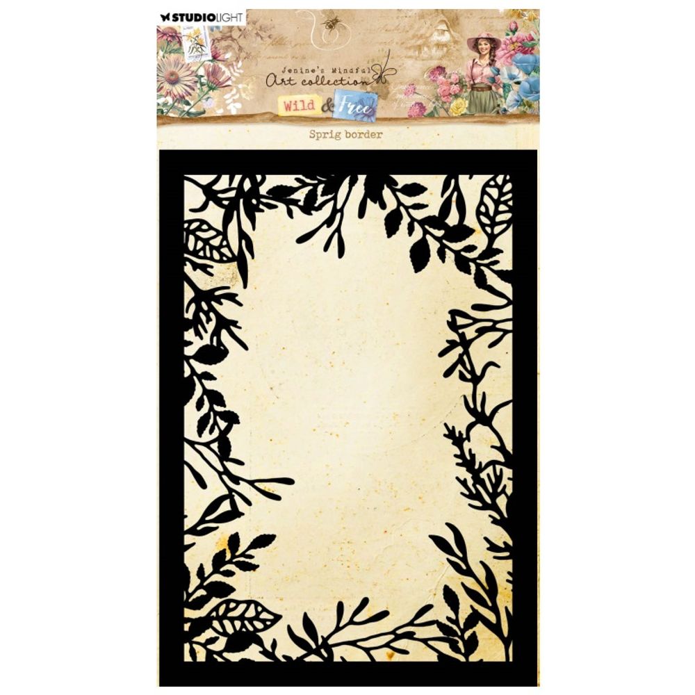 Levně Studio Light Šablona Studio Light "Wild & Free", A5 - Rámeček z ratolestí