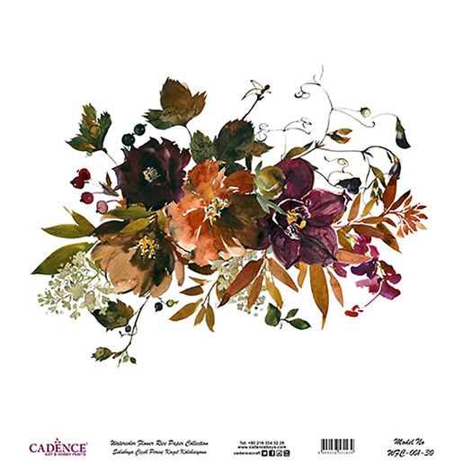 Rýžový papír Cadence v roli, 30 x 30 cm - Podzimní kytice