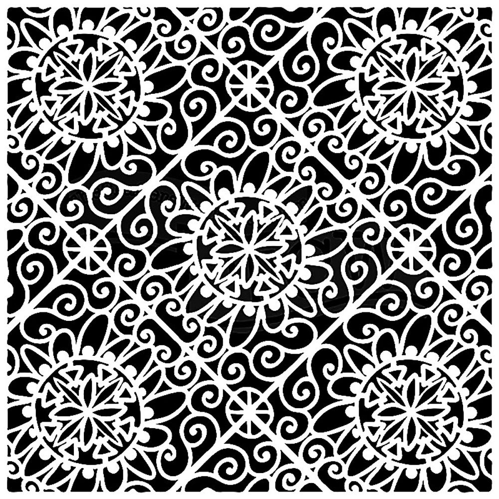 The Crafter´s Workshop Šablona TCW - Lacy Tiles - VYBERTE VELIKOST - Šablona TCW 12"x12" (30,5x30,5 cm) - Lacy Tiles