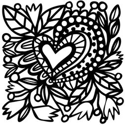 Šablona TCW - Botanical Heart - VYBERTE VELIKOST