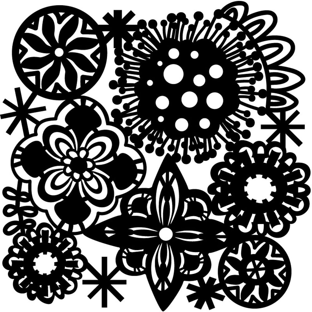 Levně The Crafter´s Workshop Šablona TCW - Festive Flowers - VYBERTE VELIKOST - Šablona TCW 6"x6" (15,2x15,2 cm) - Festive Flowers