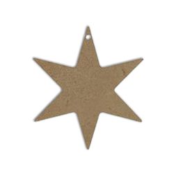 Dřevěný výřez k dekoraci Gomille, závěsný, 11x11 cm - Hvězda, šesticípá