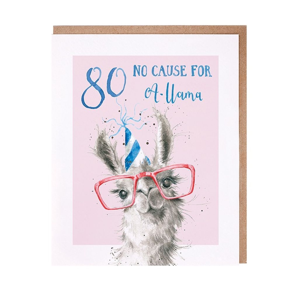 Wrendale Designs Narozeninové přání Wrendale Designs "80 No Cause For A-llama" - Lama