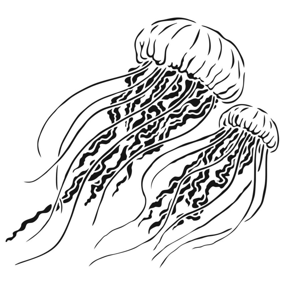 Levně The Crafter´s Workshop Šablona TCW - Jellyfish - VYBERTE VELIKOST - Šablona TCW 6"x6" (15,2x15,2 cm) - Jellyfish