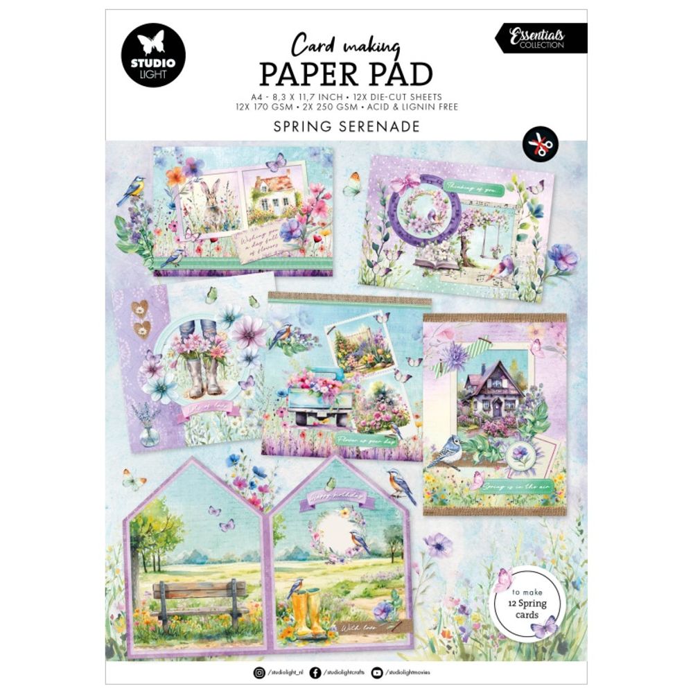 Studio Light Kreativní blok na výrobu přání Studio Light "Spring Serenade", A4, 14 l. - Jarní serenáda