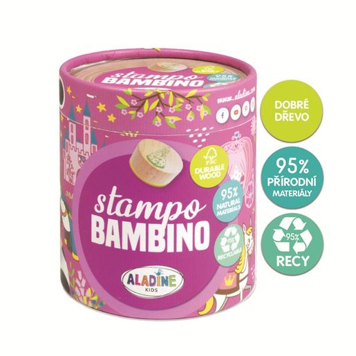 Dětská dřevěná razítka Aladine Stampo Bambino, 8 ks - Princezny