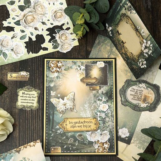 Blok s papírovými výseky Studio Light "Quiet Morning", A5, 20 l. - Smuteční