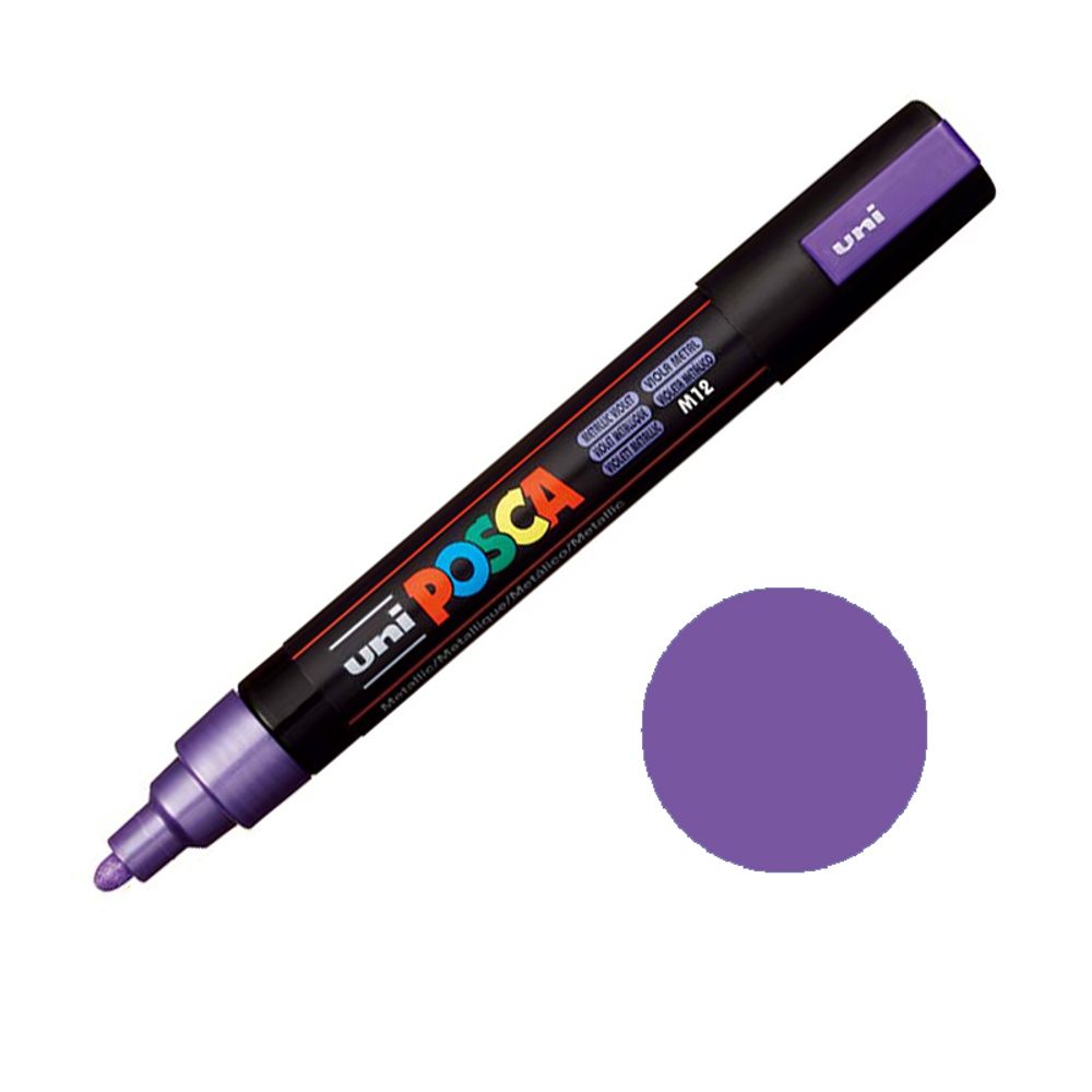Levně Posca Akrylový fix Posca PC-5M - VYBERTE ODSTÍN - Akrylový fix Posca PC-5M - metalický fialový