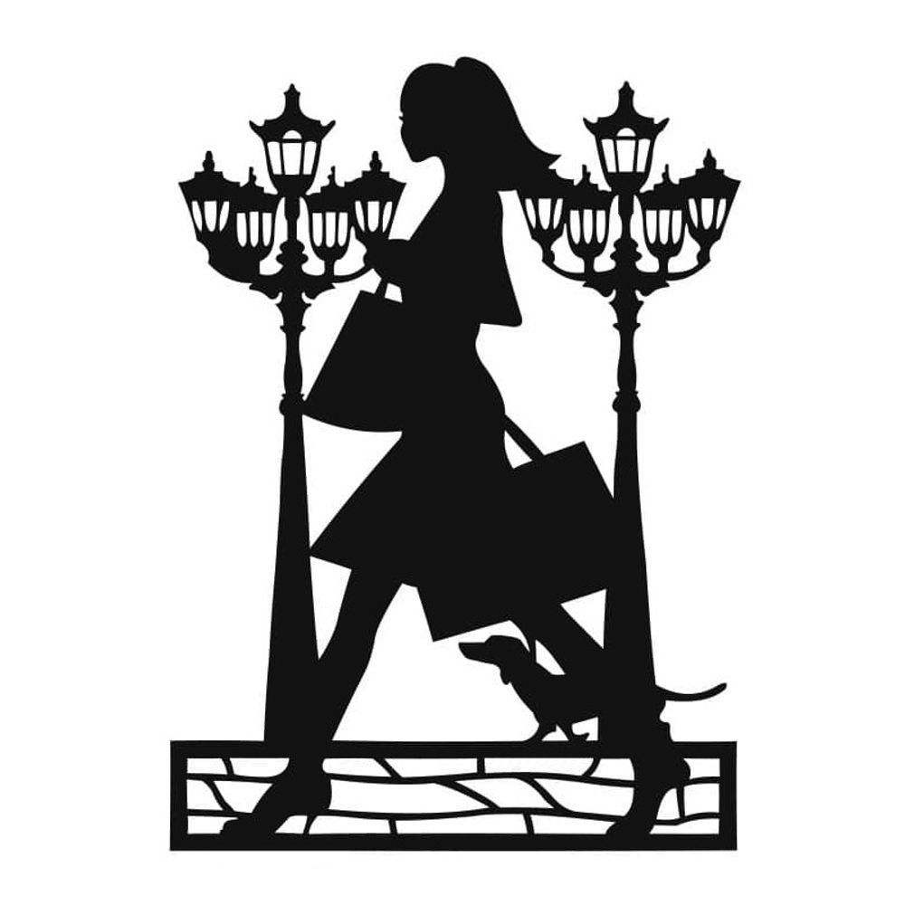 Levně Cadence Šablona Cadence, stínová - Dáma a lampy