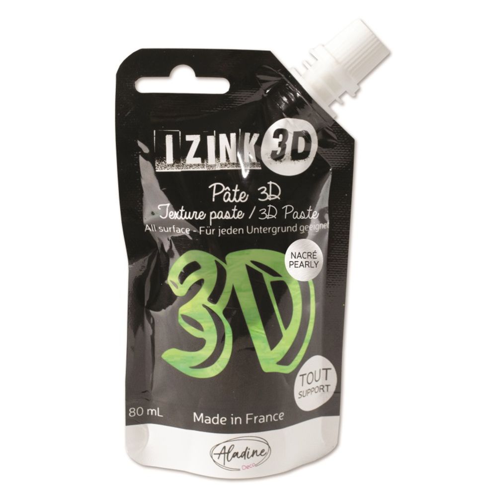 Levně Aladine Reliéfní pasta Aladine Izink 3D, 80 ml - VYBERTE ODSTÍN - Reliéfní pasta Aladine Izink 3D, 80 ml - cactus, perleťová sv. zelená