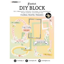 DIY Blok s výseky Studio Light "Floral Pastel Frames", A6, 24 l. - Pastelové rámečky