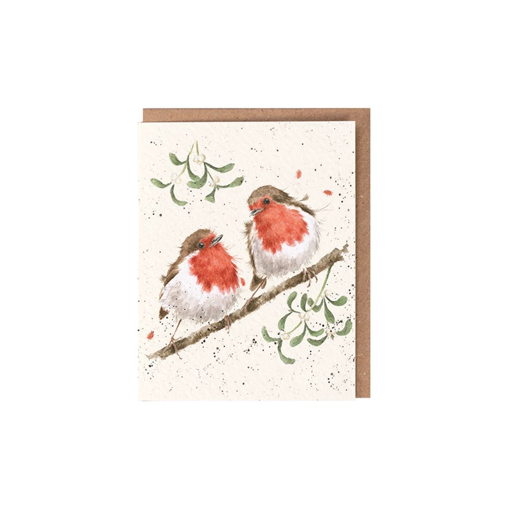 Wrendale Designs Dárková kartička Wrendale Designs "Mistletoe" - Červenky, vánoční